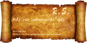 Róna Seherezádé névjegykártya